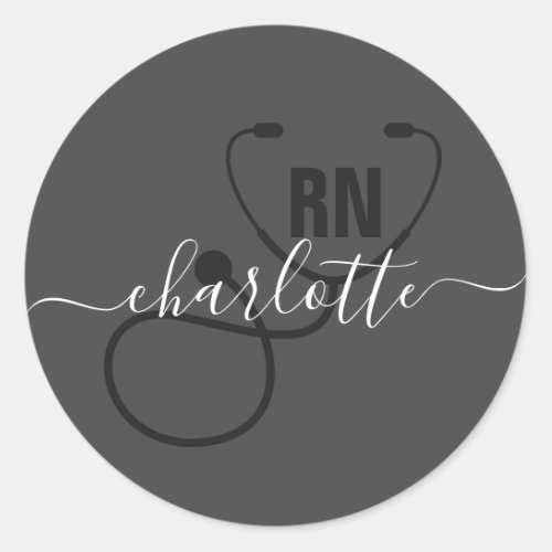 Personalized RN Registered Nurse Graduation Classic Round Sticker