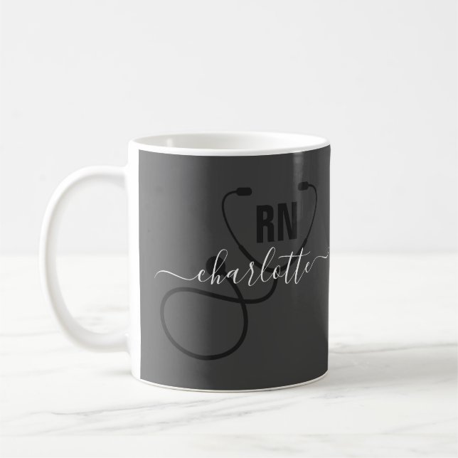 Personalized RN Registered Nurse Graduation Coffee Mug (Left)