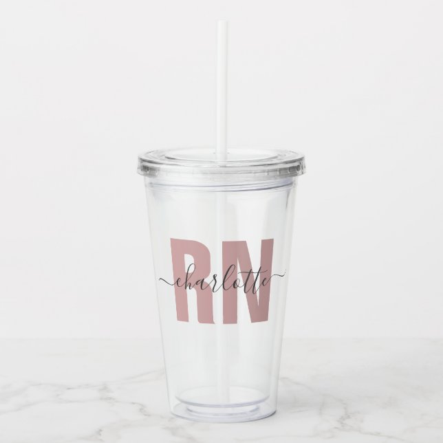 Personalized RN Registered Nurse Graduation Gifts Acrylic Tumbler (Front)