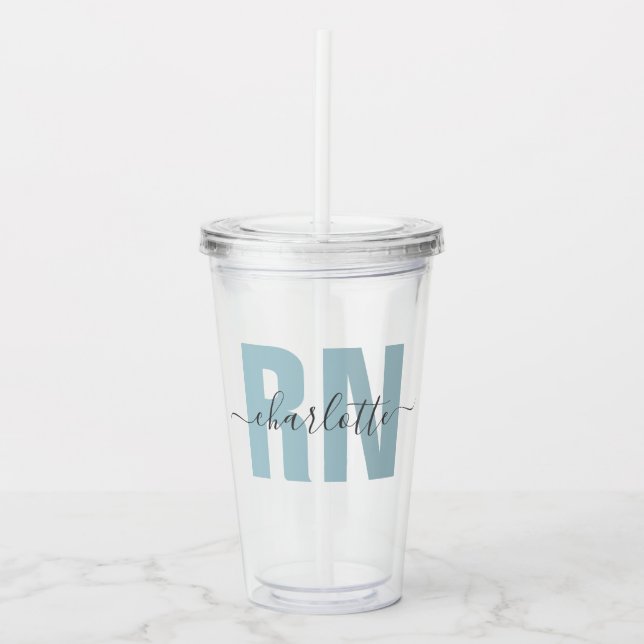 Personalized RN Registered Nurse Graduation Gifts Acrylic Tumbler (Front)