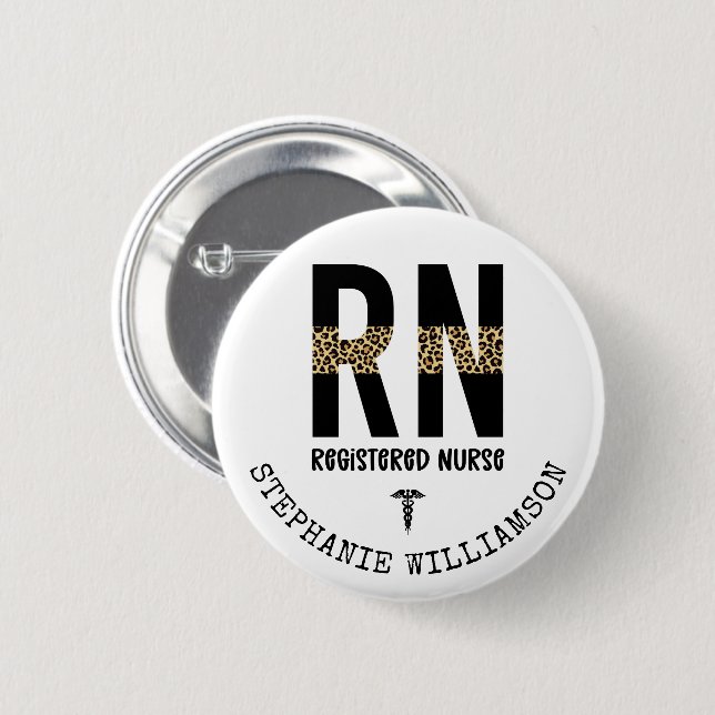 Personalized RN Registered Nurse Graduation Gifts Button (Front & Back)
