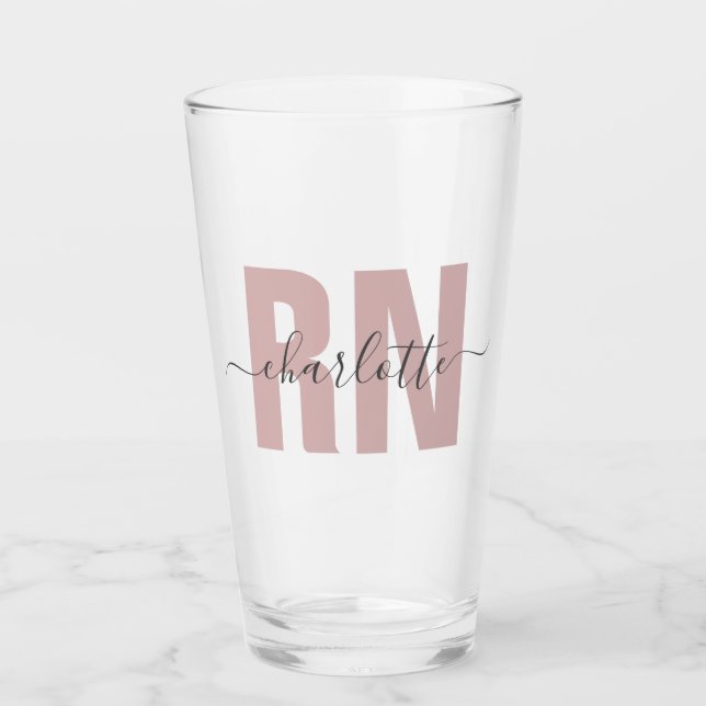 Personalized RN Registered Nurse Graduation Gifts Glass (Front)