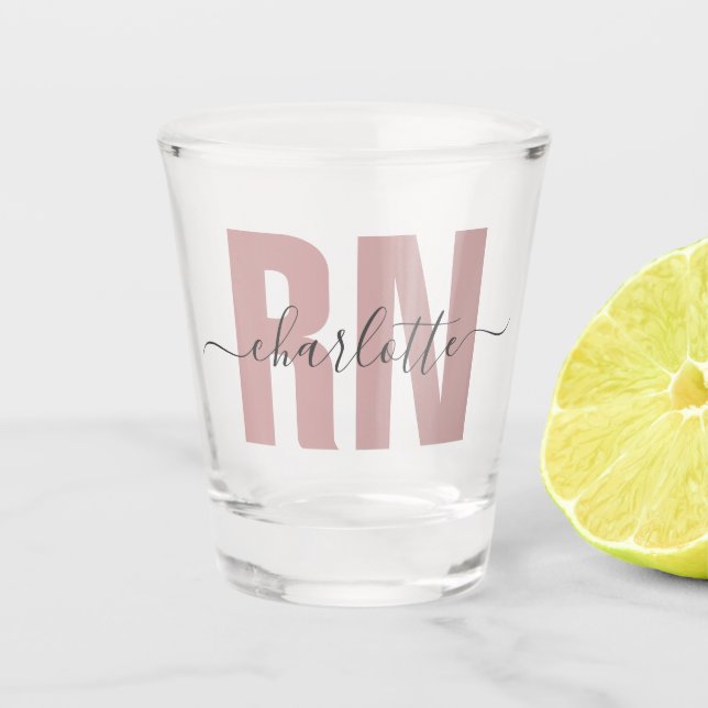 Personalized RN Registered Nurse Graduation Gifts Shot Glass (Front)