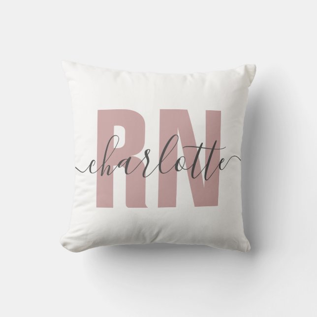 Personalized RN Registered Nurse Graduation Gifts Throw Pillow (Front)