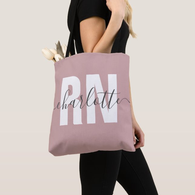 Personalized RN Registered Nurse Graduation Gifts Tote Bag (Close Up)