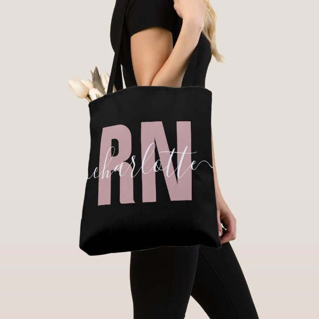 Personalized RN Registered Nurse Graduation Gifts Tote Bag (Close Up)