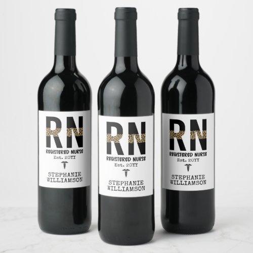 Personalized RN Registered Nurse Graduation Gifts Wine Label