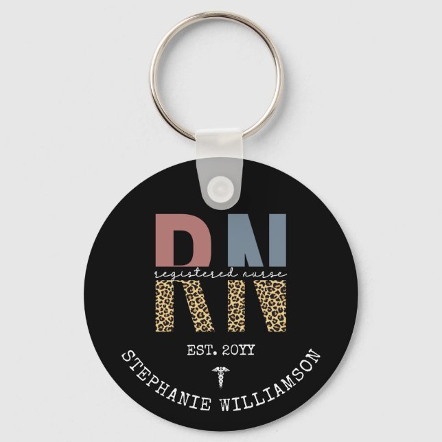 Personalized RN Registered Nurse Graduation  Keychain (Front)