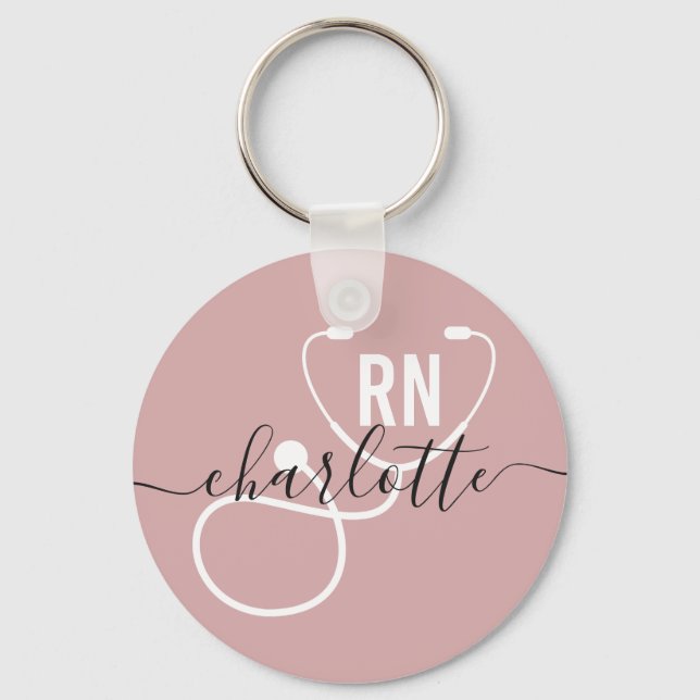 Personalized RN Registered Nurse Graduation Keychain (Front)