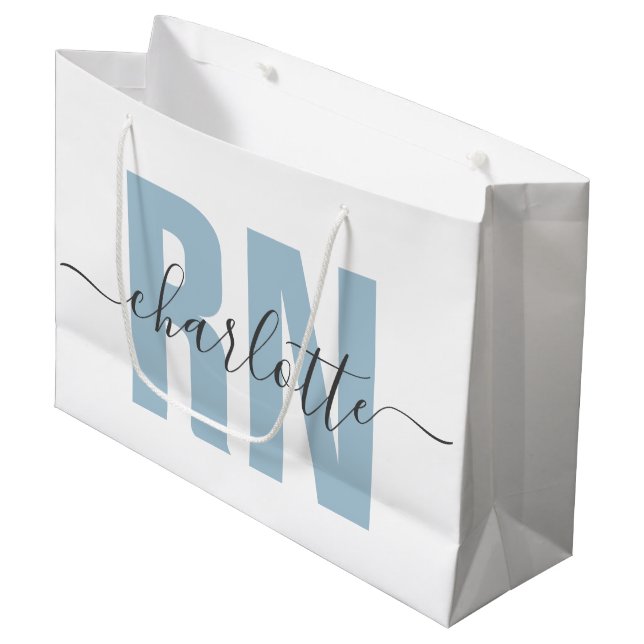 Personalized RN Registered Nurse Graduation Large Gift Bag (Front Angled)