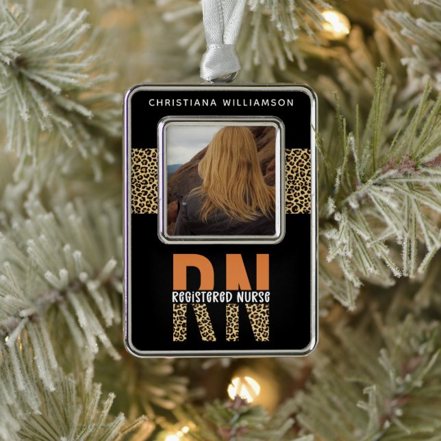Personalized RN Registered Nurse Graduation photo Christmas Ornament (Tree)