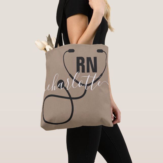 Personalized RN Registered Nurse Graduation Tote Bag (Close Up)