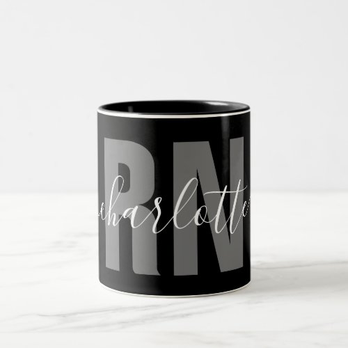 Personalized RN Registered Nurse Graduation Two_Tone Coffee Mug