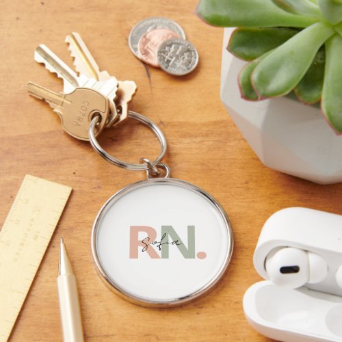 personalized RN Registered Nurse Name calligraphy Keychain