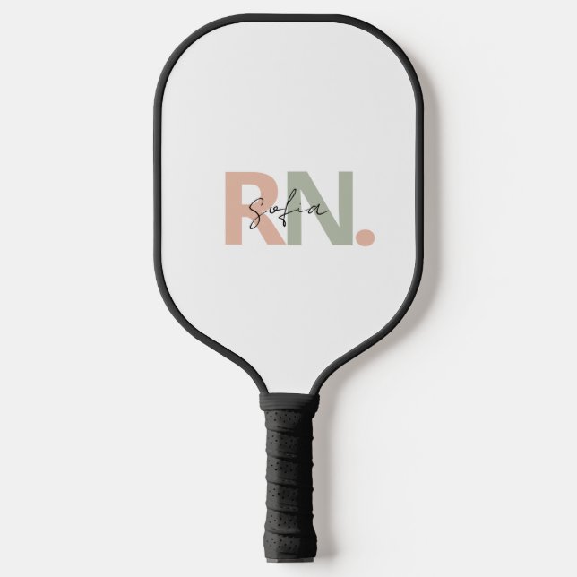 personalized RN Registered Nurse Name calligraphy Pickleball Paddle (Front)