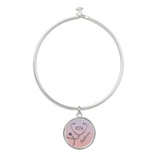 Personalized RN Registered Nurse Stethoscope  Bangle Bracelet