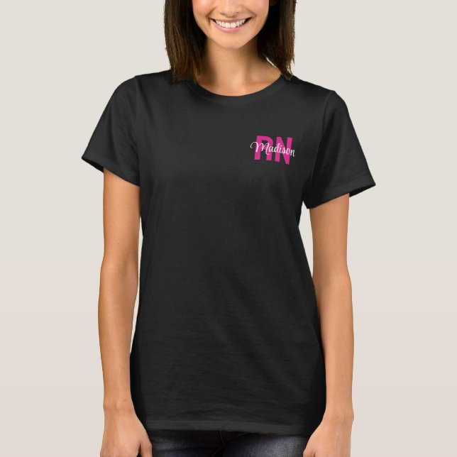Personalized RN Registered Nurse with Name Gift T-Shirt (Front)