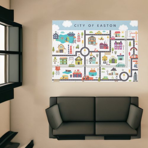 Personalized Road Map CityTown Map Rug