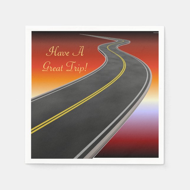 Personalized Road Trip Sunset Highway Napkins (Front)