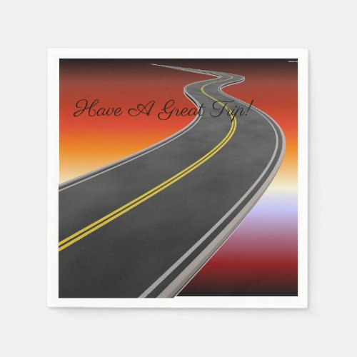 Personalized Road Trip Sunset Highway Napkins