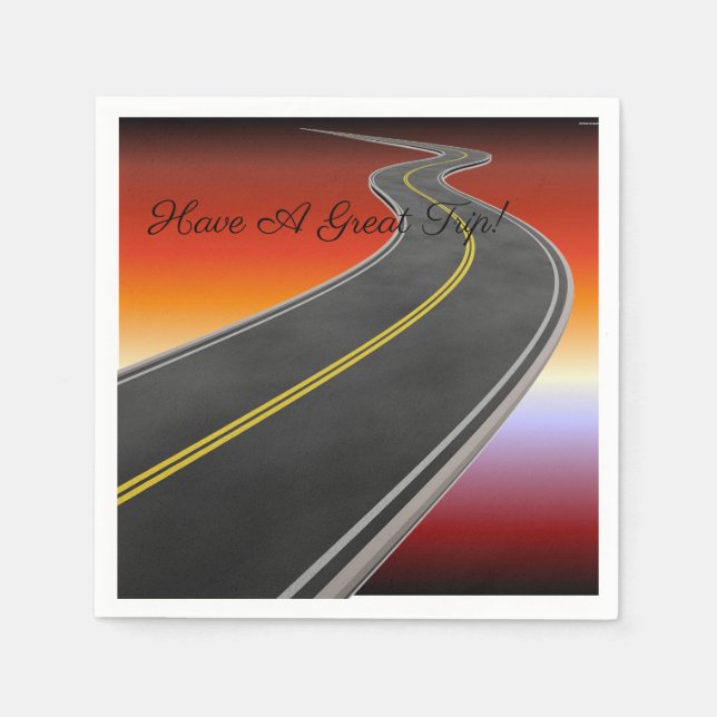 Personalized Road Trip Sunset Highway Napkins (Front)