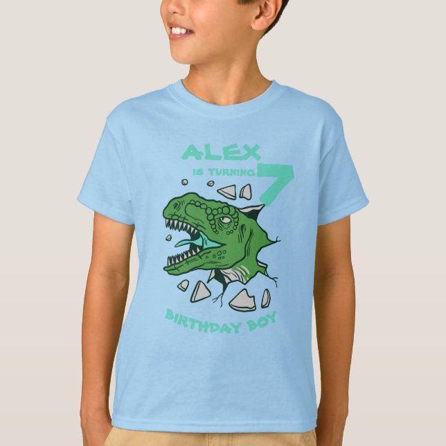 Personalized ROAR T-Rex Birthday Boy T-Shirt (Front)
