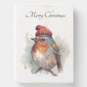 Personalized Robin Cottage Christmas Decor Wooden Box Sign