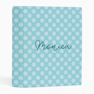 Personalized Robin Egg Blue Polka Dot Mini Binder