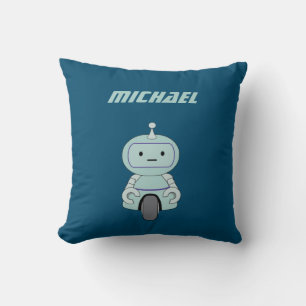Personalized Robot Illustration Throw Pillow