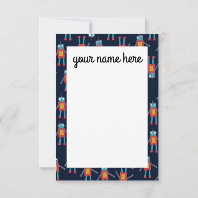 Personalized Robot Notecards (Front)
