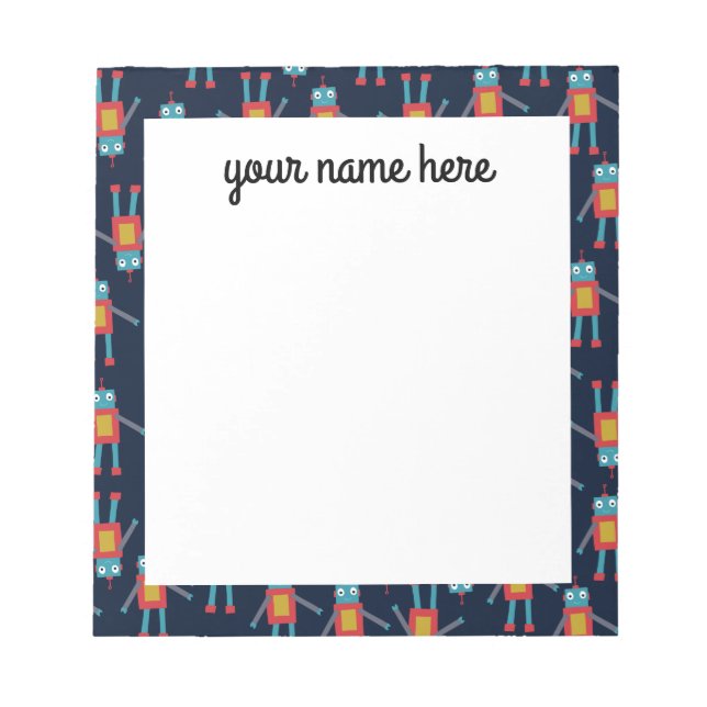 Personalized Robot Notepad (Front)