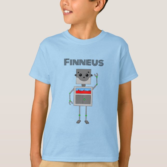 Personalized Robot Themed   T-Shirt (Front)