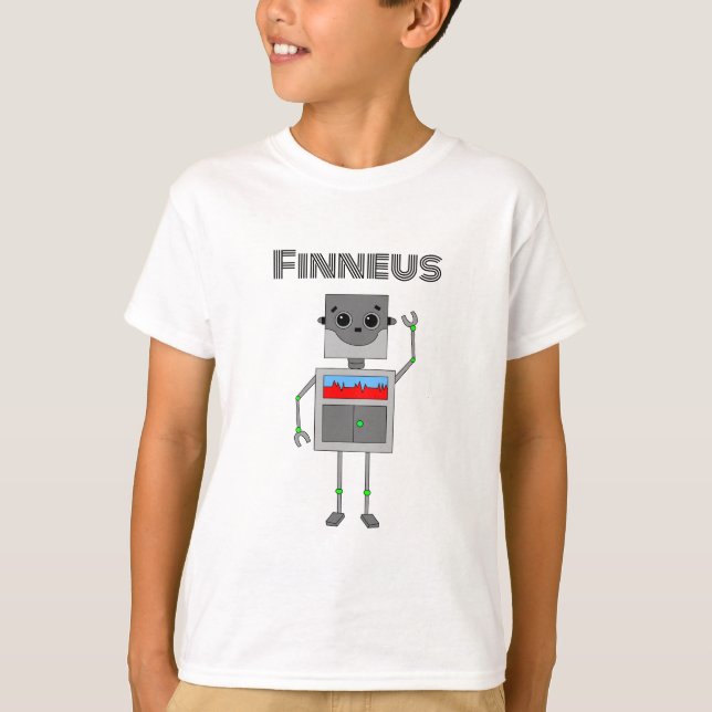 Personalized Robot Themed   T-Shirt (Front)