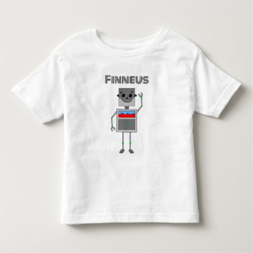 Personalized Robot Themed   Toddler T_shirt