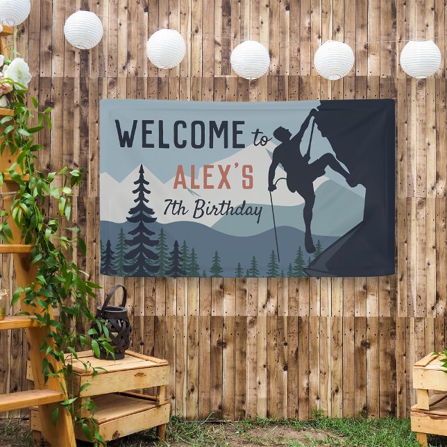Personalized Rock Climbing Birthday Party Welcome Banner (Creator Uploaded)