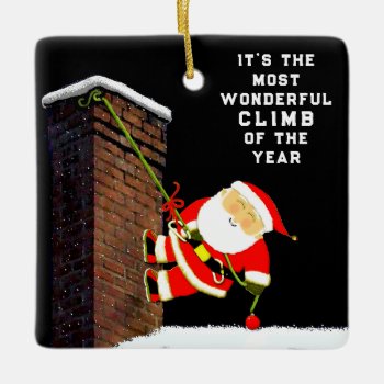 Personalized Rock Climbing Christmas Ceramic Ornament by christmastee at Zazzle