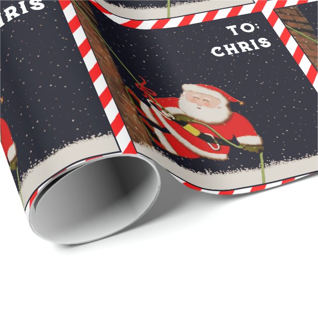 Personalized Rock Climbing Holiday Gift Wrapping Paper (Roll Corner)