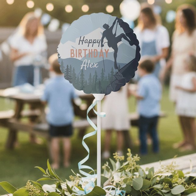 Personalized Rock Climbing Theme Happy Birthday Balloon (Creator Uploaded)