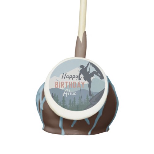 Personalized Rock Climbing Theme Happy Birthday Cake Pops