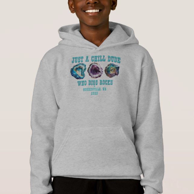 Personalized Rock Collecting Location Date Name Hoodie (Front)