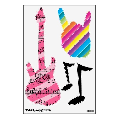 Personalized Rock n Roll Music Wall Decals