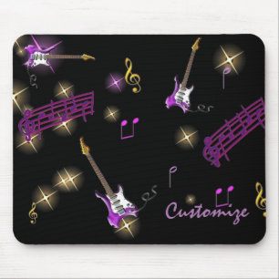 Personalized Rock Star Music Background Mouse Pad