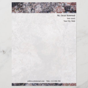 Personalized Rock Texture with Return Address Letterhead