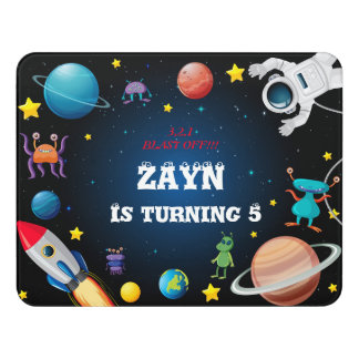 Personalized Rocket Birthday Party Sign