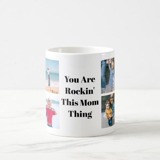 Personalized Rockin' Mom Kid Messages and Photos  Coffee Mug (Center)