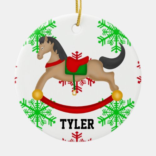 Personalized Rocking Horse Christmas Ornament