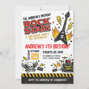 Personalized Rockstar Birthday Invitation