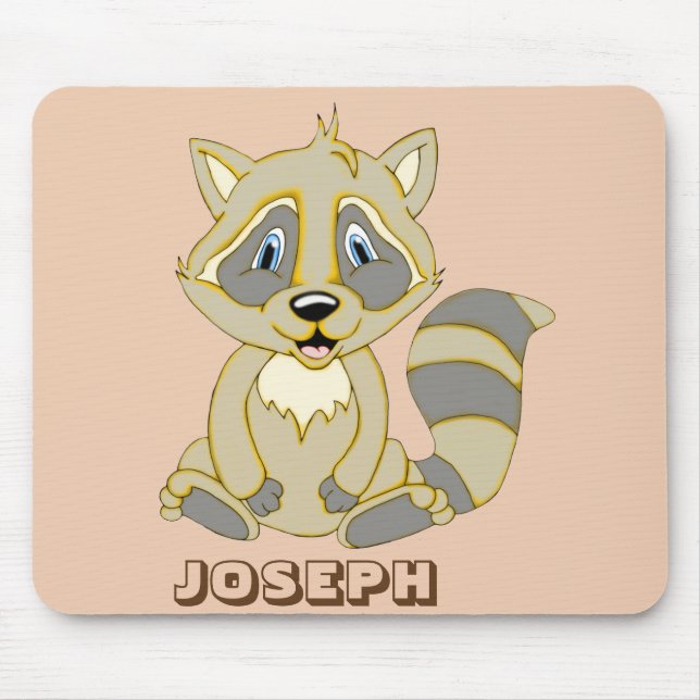 Personalized Rocky Raccoon Mouse Pad (Front)