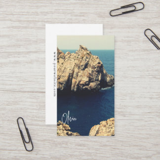 personalized rocky shore line beach side - typo business card