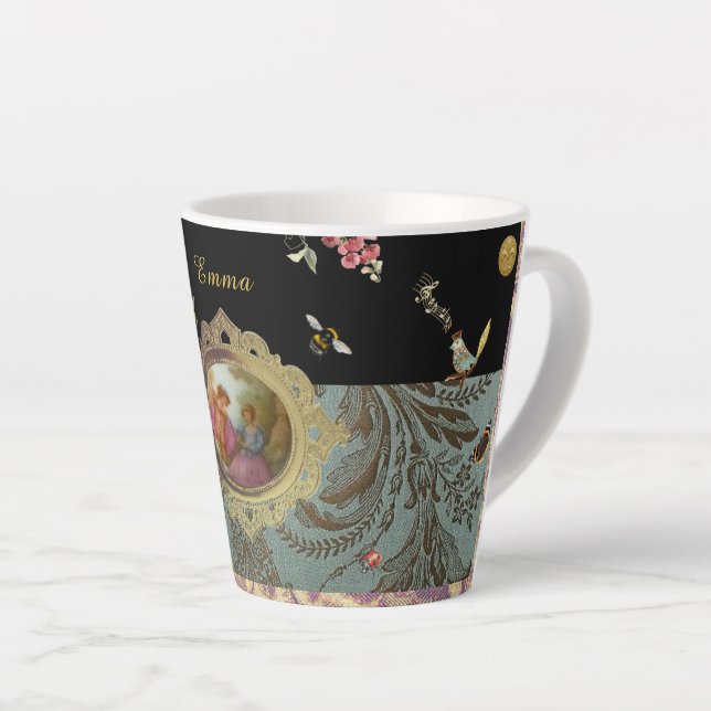 Personalized Rococo Latte Mug (Right Angle)